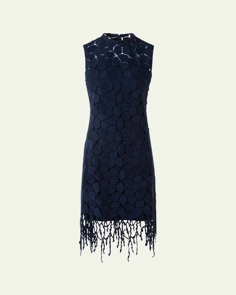 Broken Stone Guipure Sleeveless Fringed Dress